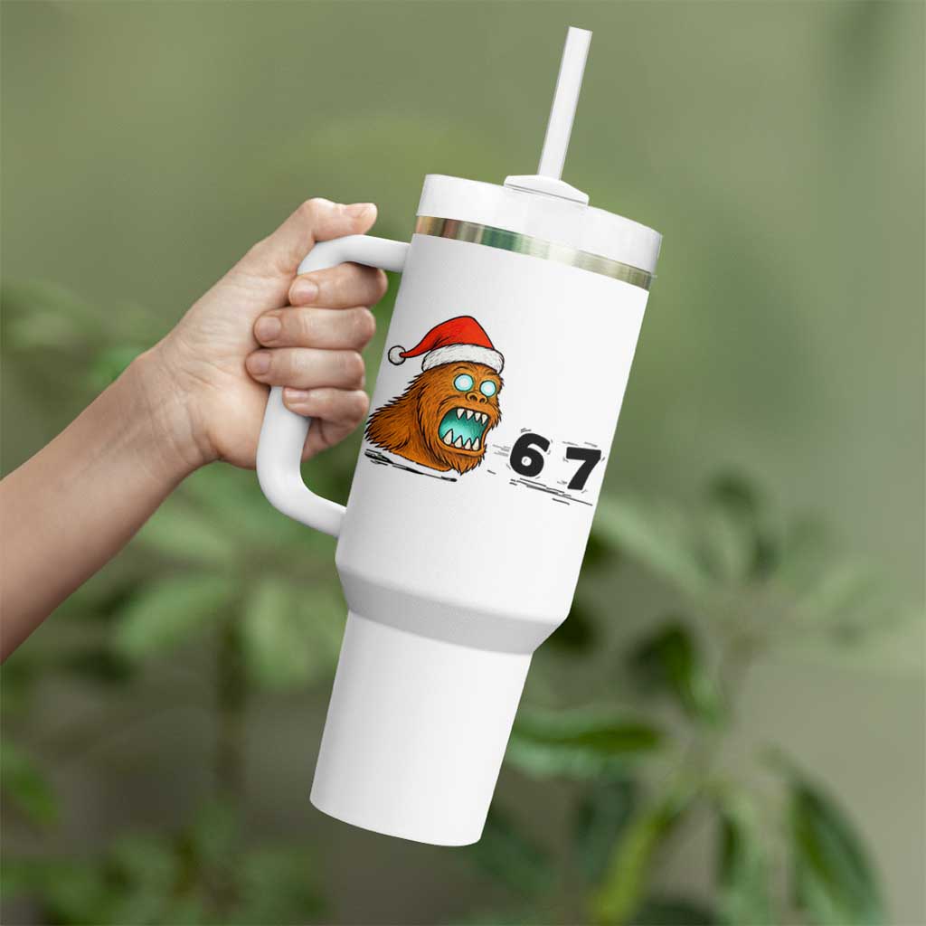 67 Six Seven Tumbler With Handle Funny Bigfoot Christmas - Wonder Print Shop