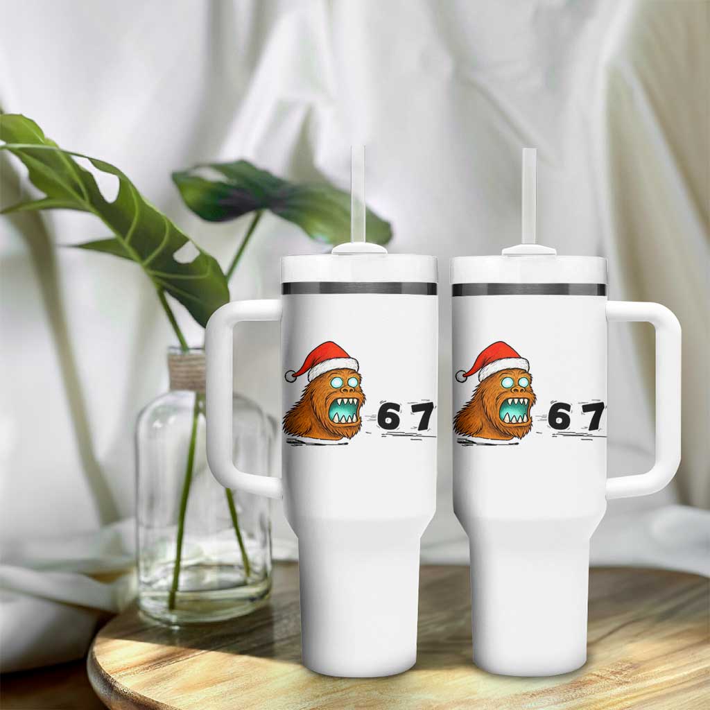 67 Six Seven Tumbler With Handle Funny Bigfoot Christmas - Wonder Print Shop