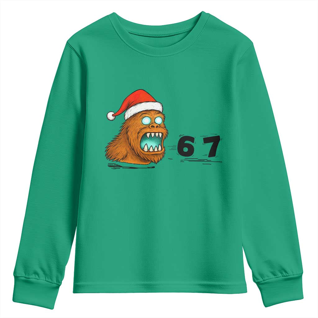 67 Six Seven Youth Sweatshirt Funny Bigfoot Christmas - Wonder Print Shop