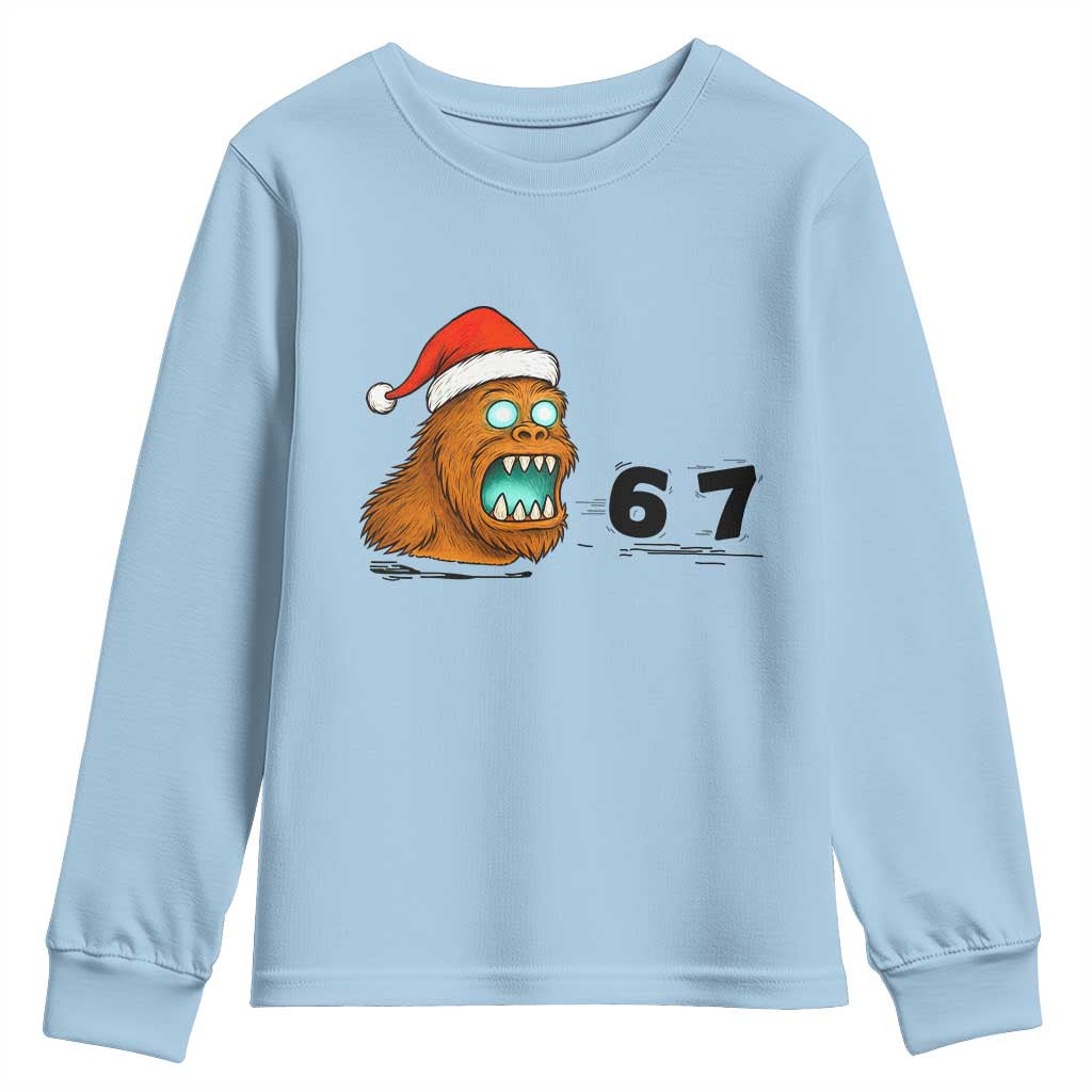 67 Six Seven Youth Sweatshirt Funny Bigfoot Christmas - Wonder Print Shop