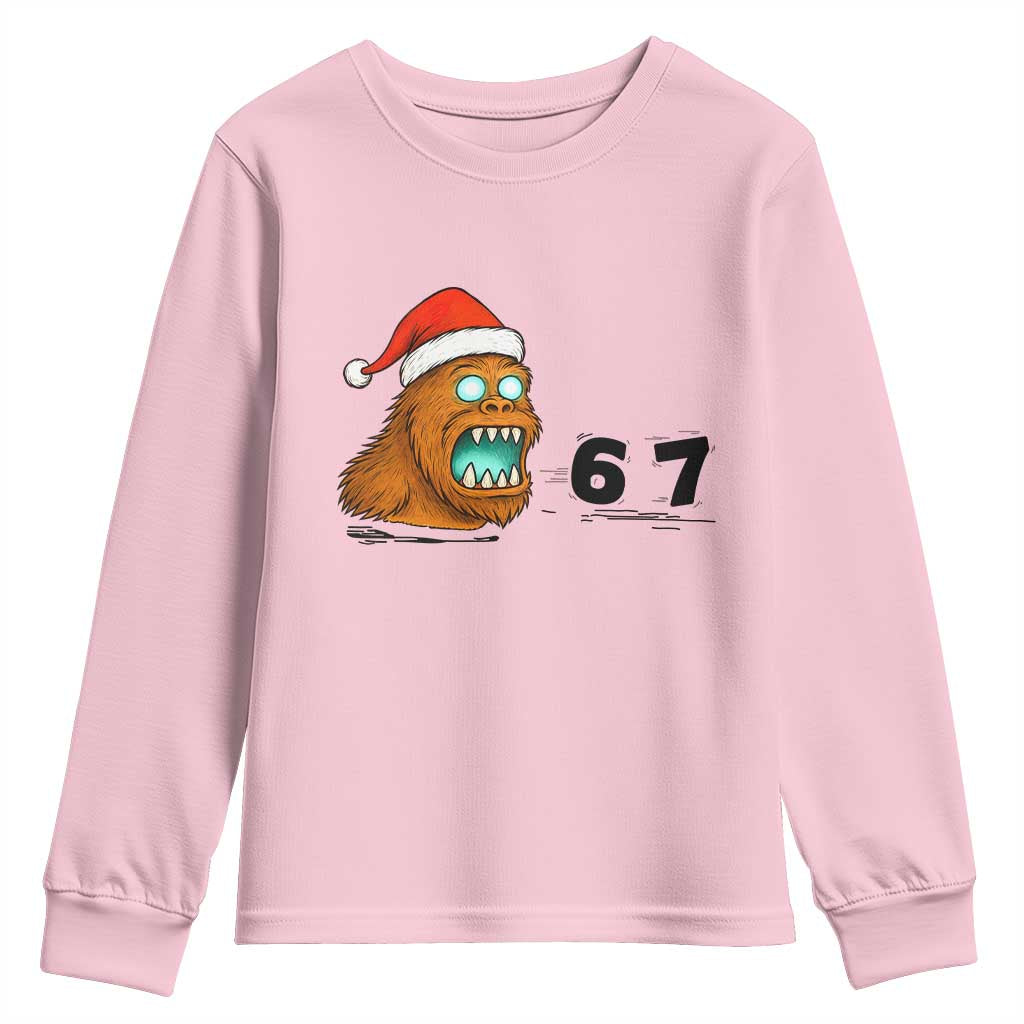 67 Six Seven Youth Sweatshirt Funny Bigfoot Christmas - Wonder Print Shop