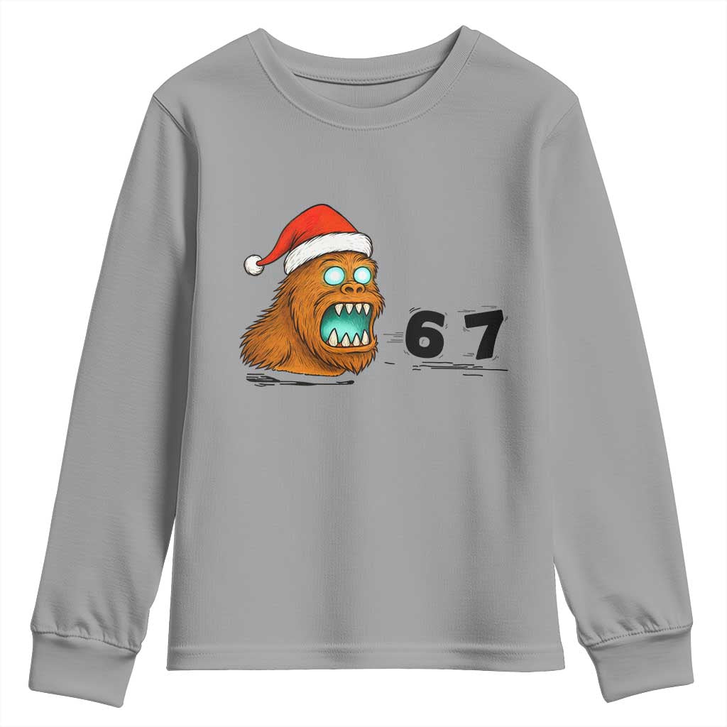 67 Six Seven Youth Sweatshirt Funny Bigfoot Christmas - Wonder Print Shop