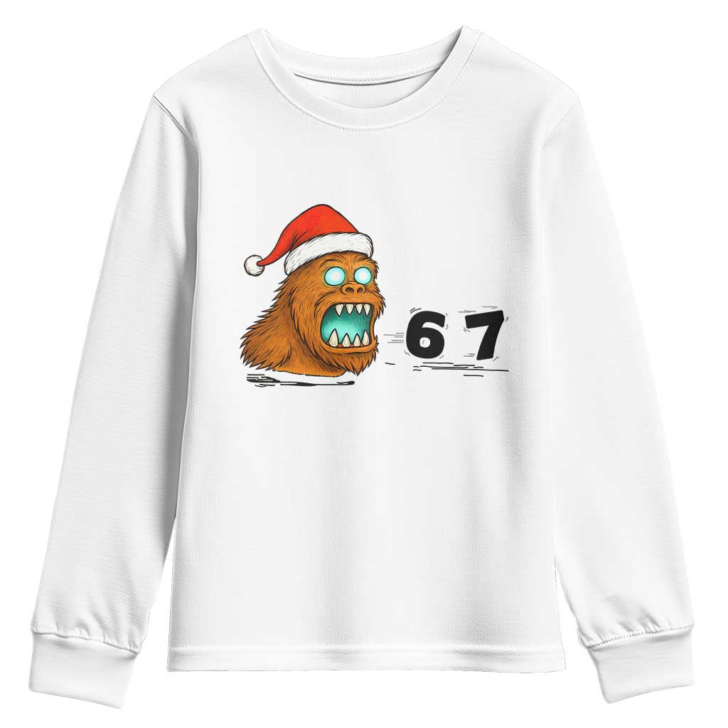 67 Six Seven Youth Sweatshirt Funny Bigfoot Christmas - Wonder Print Shop