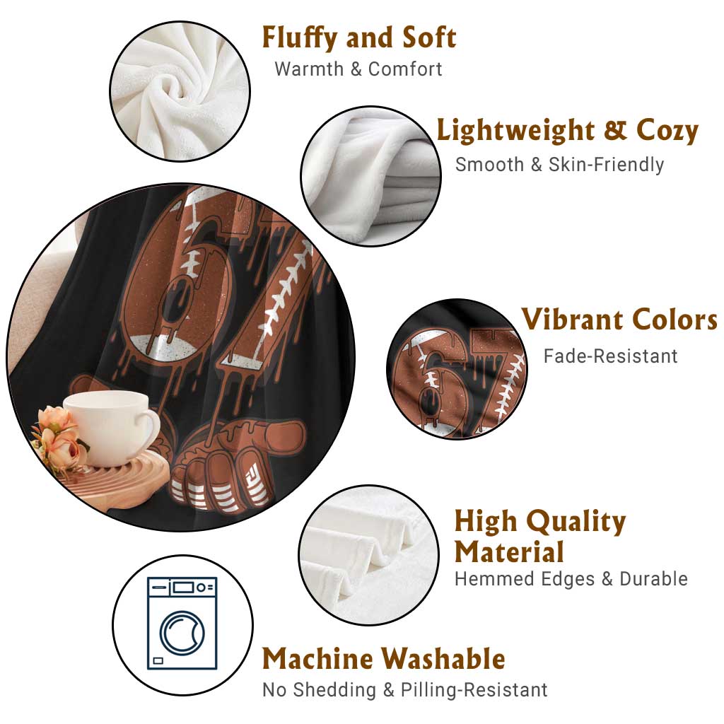 67 Six Seven Throw Blanket Funny Football Meme - Wonder Print Shop