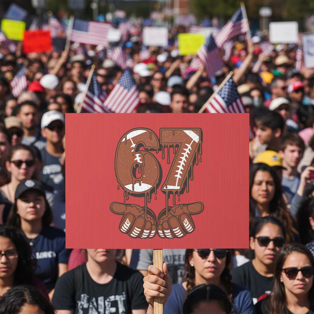 67 Six Seven Protest Sign Funny Football Meme - Wonder Print Shop
