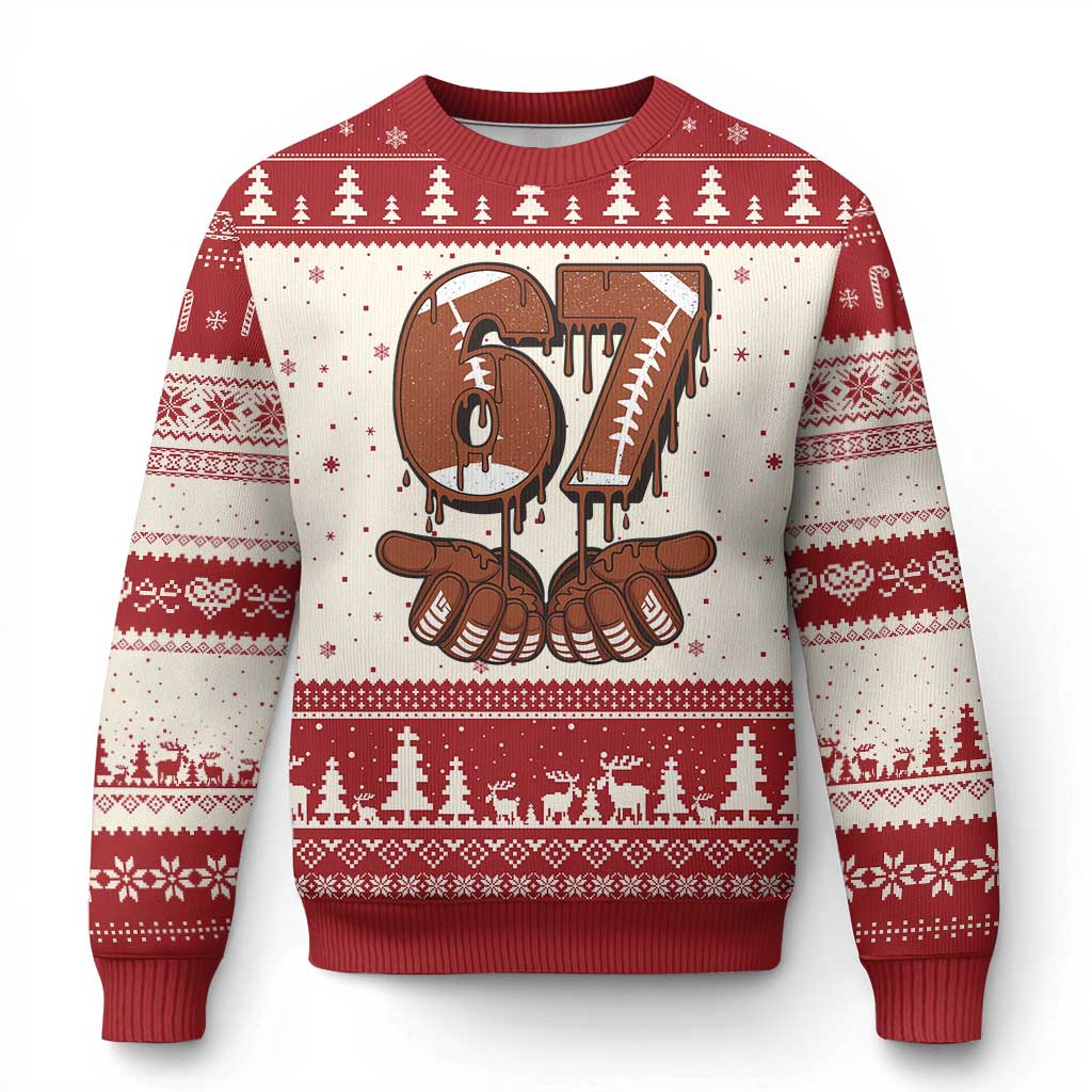 67 Six Seven Ugly Christmas Sweater Funny Football Meme - Wonder Print Shop