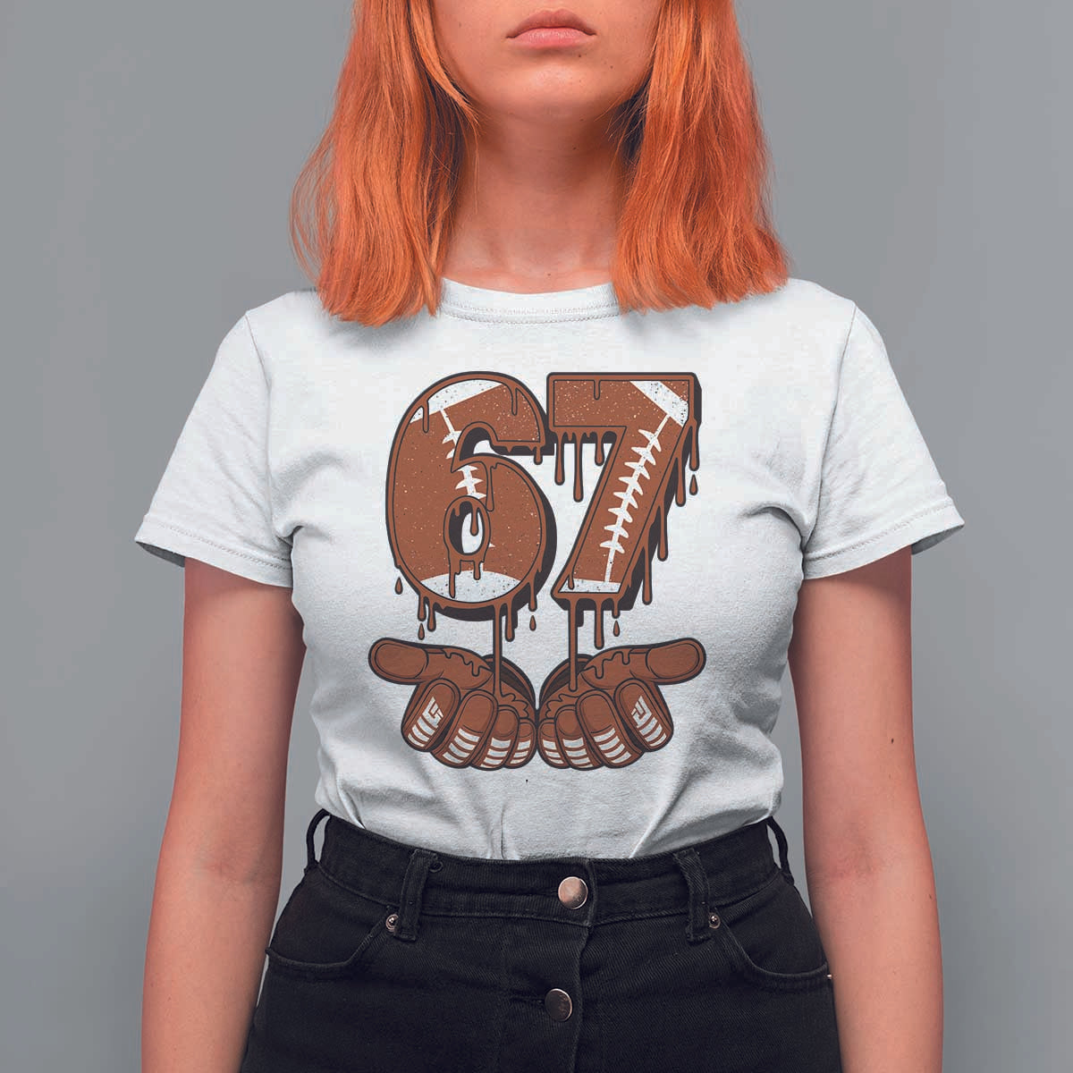 67 Six Seven T Shirt For Women Funny Football Meme - Wonder Print Shop