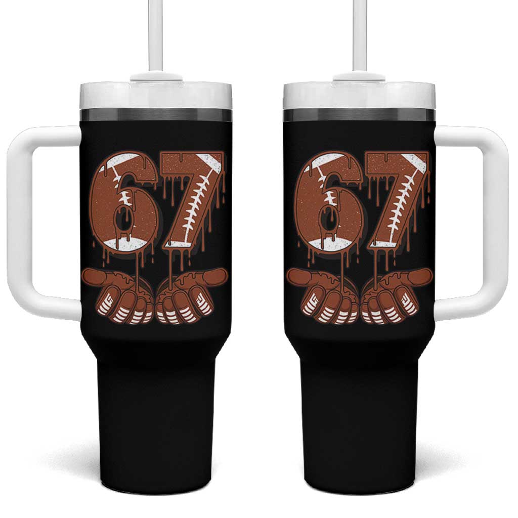 67 Six Seven Tumbler With Handle Funny Football Meme - Wonder Print Shop
