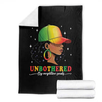 Afro African American Throw Blanket Unbothered By Negative Souls Black Sassy Queen