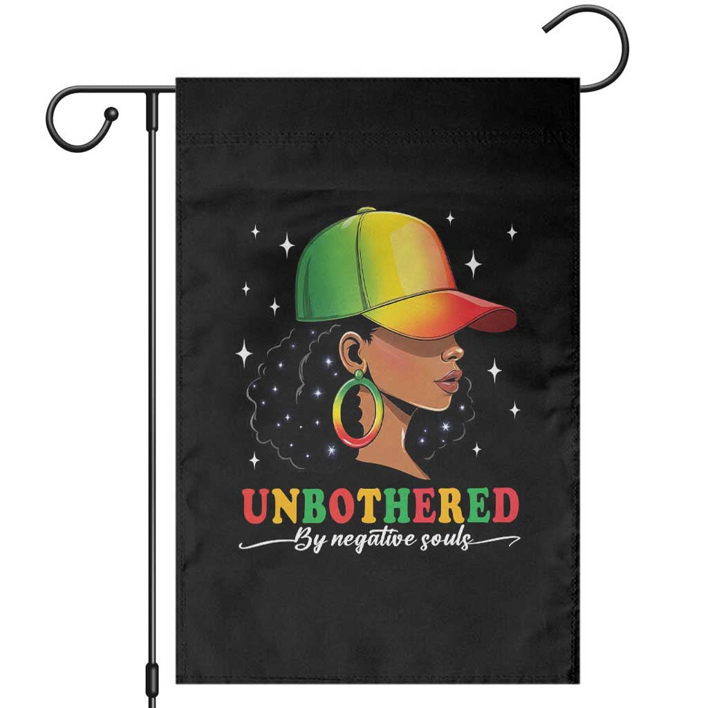 Afro African American Garden Flag Unbothered By Negative Souls Black Sassy Queen