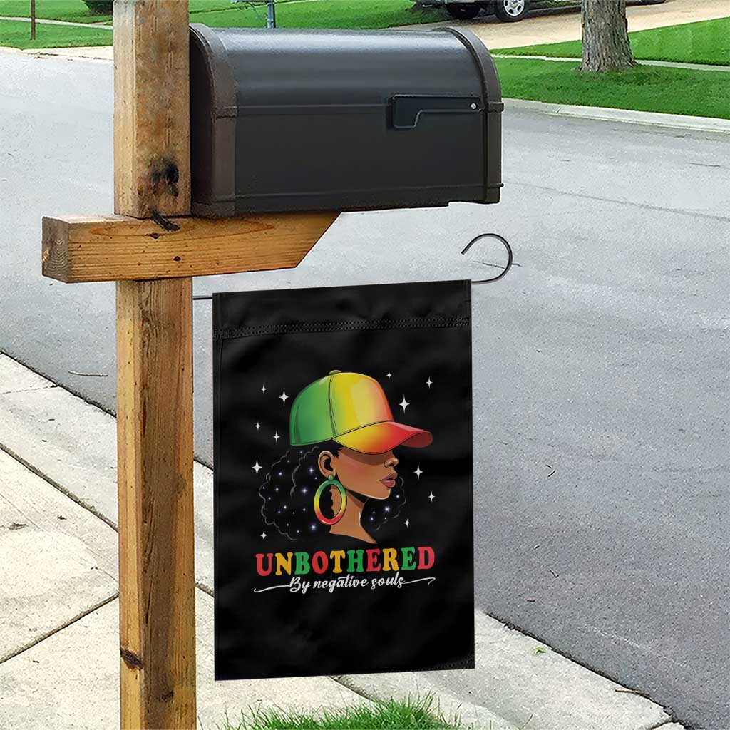 Afro African American Garden Flag Unbothered By Negative Souls Black Sassy Queen