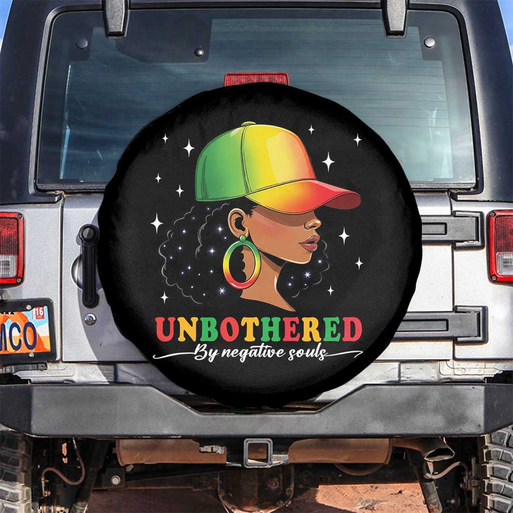 Afro African American Spare Tire Cover Unbothered By Negative Souls Black Sassy Queen