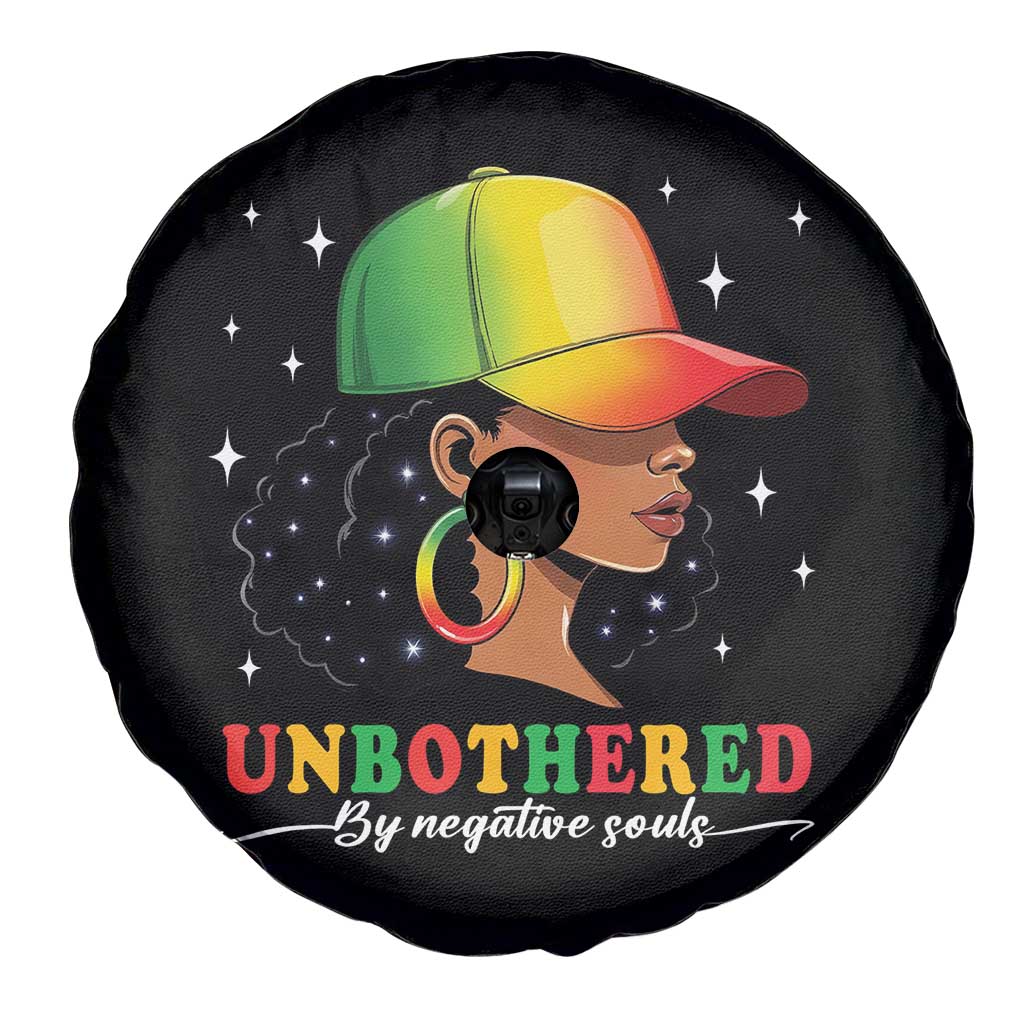Afro African American Spare Tire Cover Unbothered By Negative Souls Black Sassy Queen