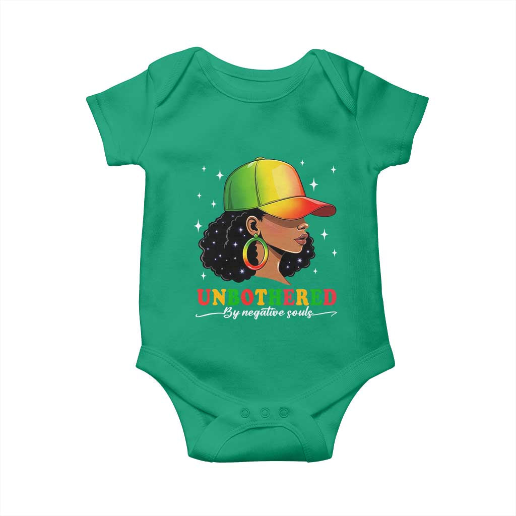 Afro African American Baby Onesie Unbothered By Negative Souls Black Sassy Queen