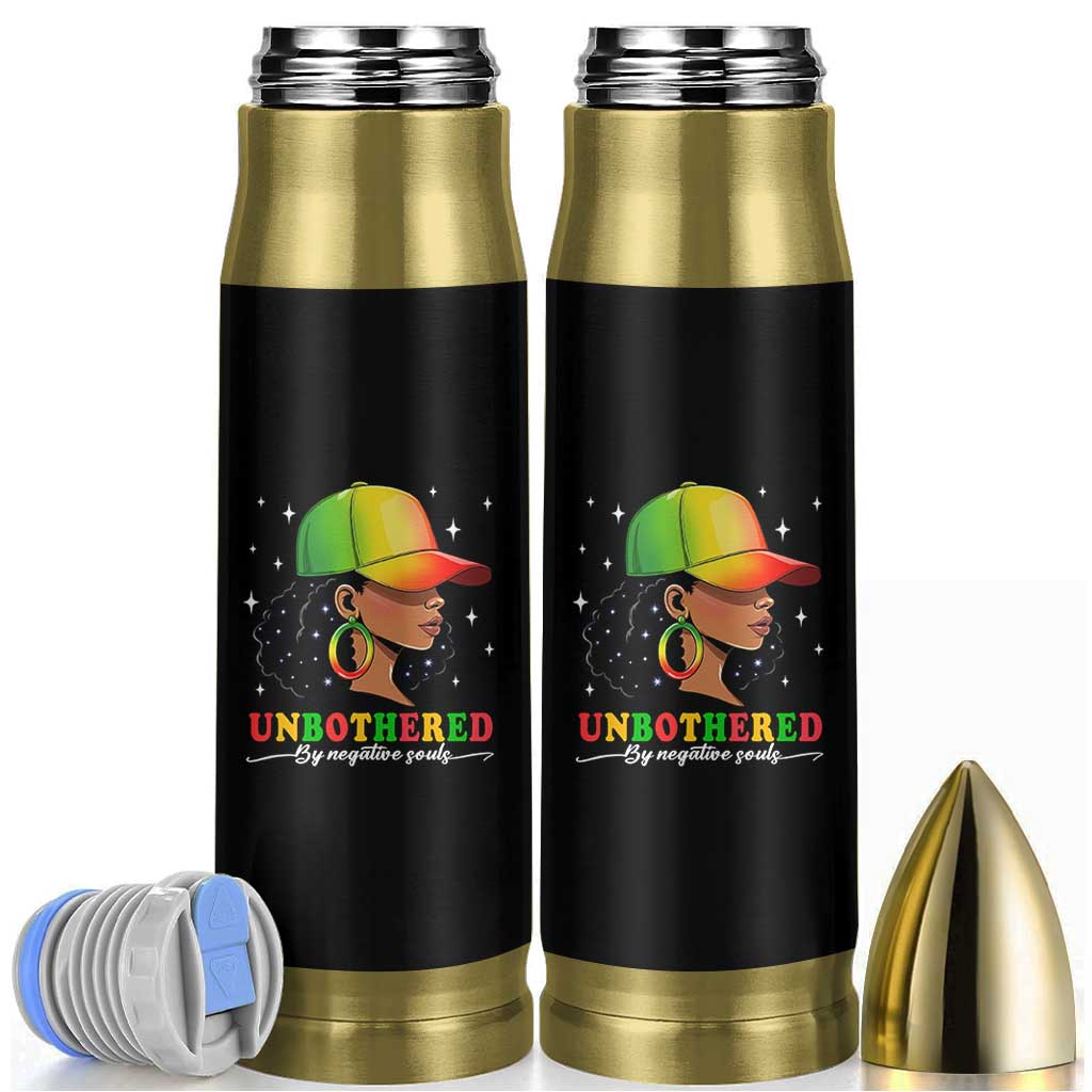 Afro African American Bullet Tumbler Unbothered By Negative Souls Black Sassy Queen