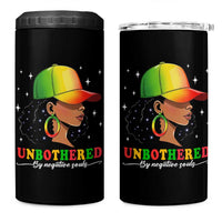Afro African American 4 in 1 Can Cooler Tumbler Unbothered By Negative Souls Black Sassy Queen