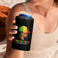 Afro African American 4 in 1 Can Cooler Tumbler Unbothered By Negative Souls Black Sassy Queen