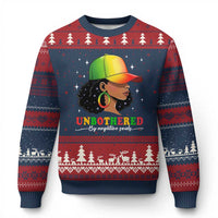 Afro African American Ugly Christmas Sweater Unbothered By Negative Souls Black Sassy Queen