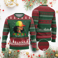 Afro African American Ugly Christmas Sweater Unbothered By Negative Souls Black Sassy Queen