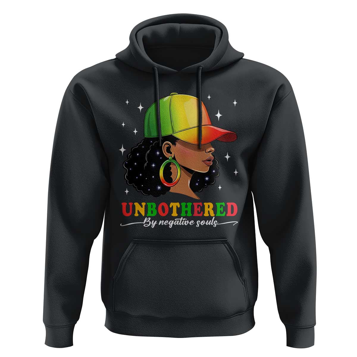 Afro African American Hoodie Unbothered By Negative Souls Black Sassy Queen