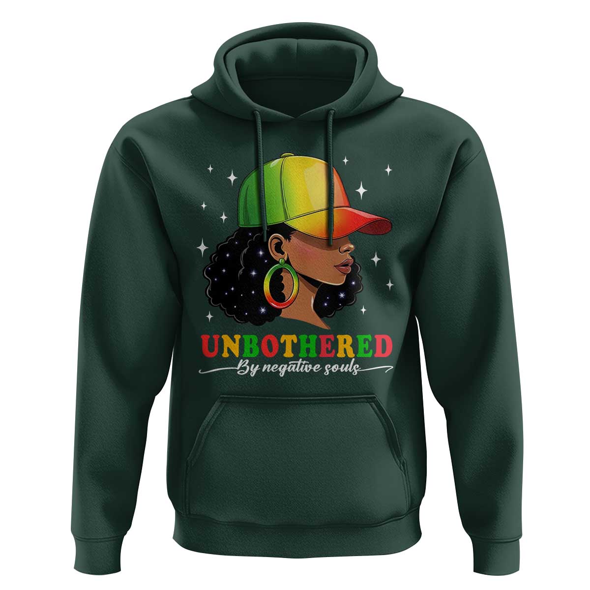 Afro African American Hoodie Unbothered By Negative Souls Black Sassy Queen