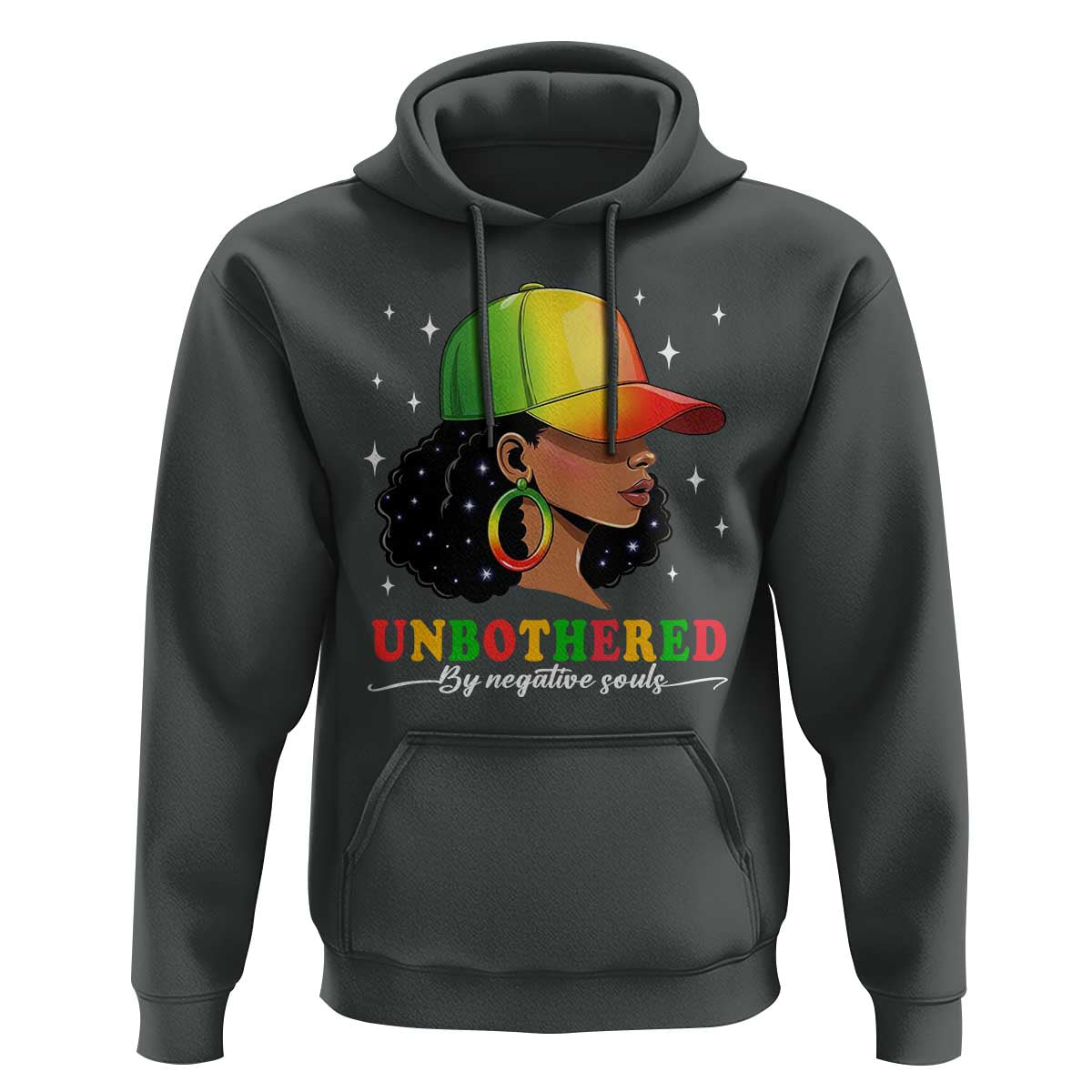 Afro African American Hoodie Unbothered By Negative Souls Black Sassy Queen