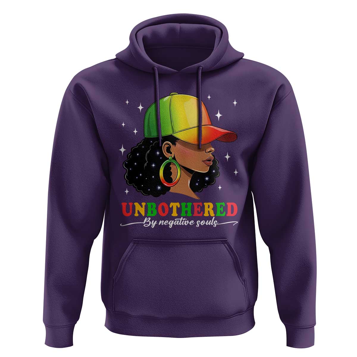 Afro African American Hoodie Unbothered By Negative Souls Black Sassy Queen