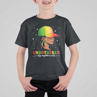 Afro African American T Shirt For Kid Unbothered By Negative Souls Black Sassy Queen