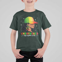 Afro African American T Shirt For Kid Unbothered By Negative Souls Black Sassy Queen