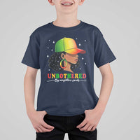 Afro African American T Shirt For Kid Unbothered By Negative Souls Black Sassy Queen