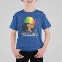 Afro African American T Shirt For Kid Unbothered By Negative Souls Black Sassy Queen
