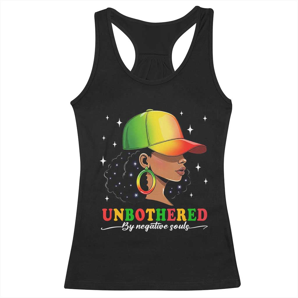 Afro African American Racerback Tank Top Unbothered By Negative Souls Black Sassy Queen