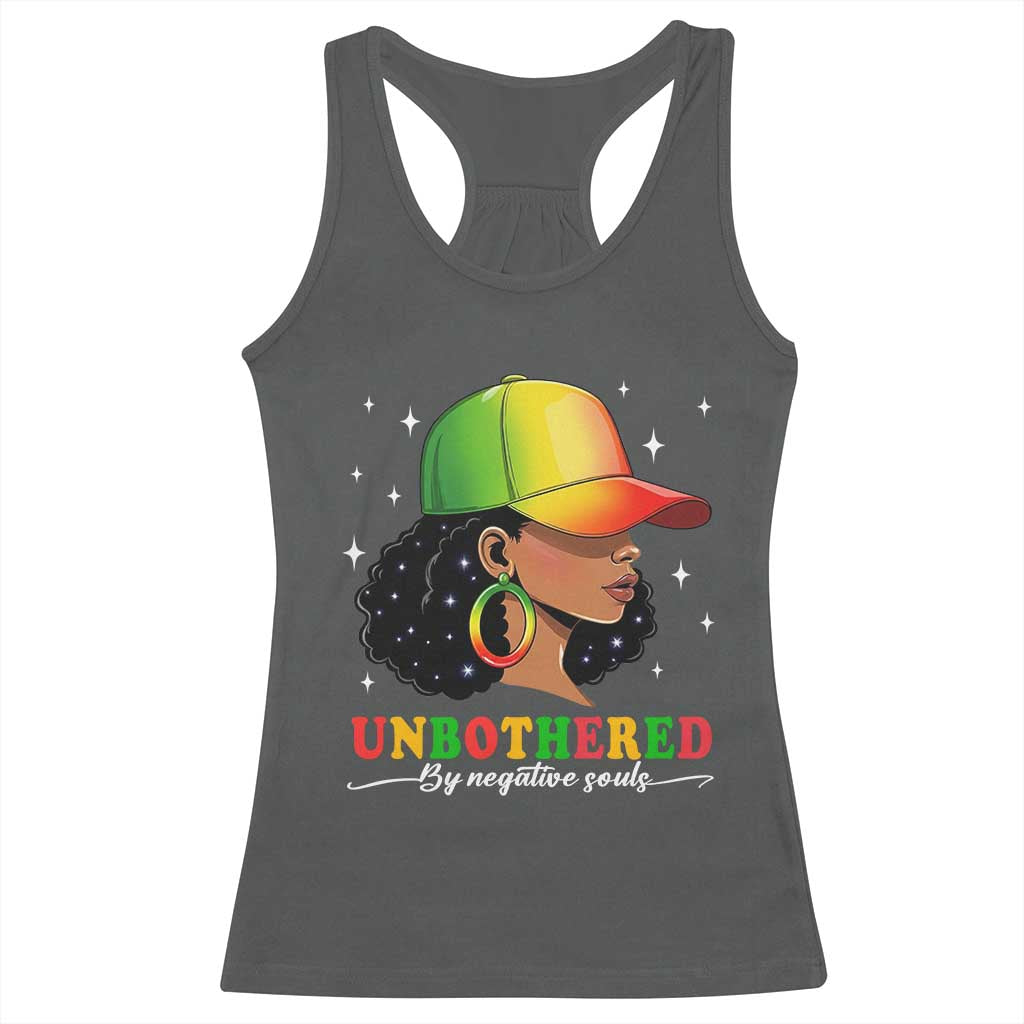 Afro African American Racerback Tank Top Unbothered By Negative Souls Black Sassy Queen