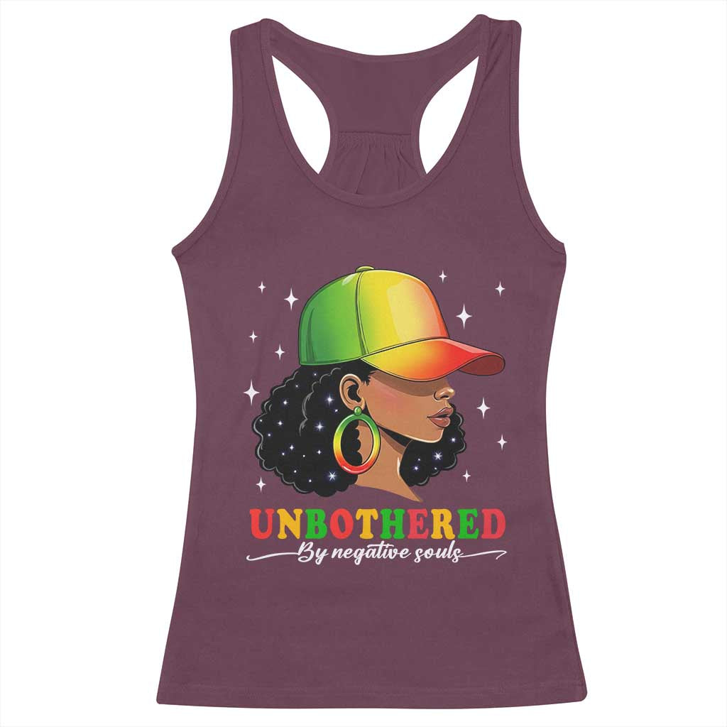 Afro African American Racerback Tank Top Unbothered By Negative Souls Black Sassy Queen