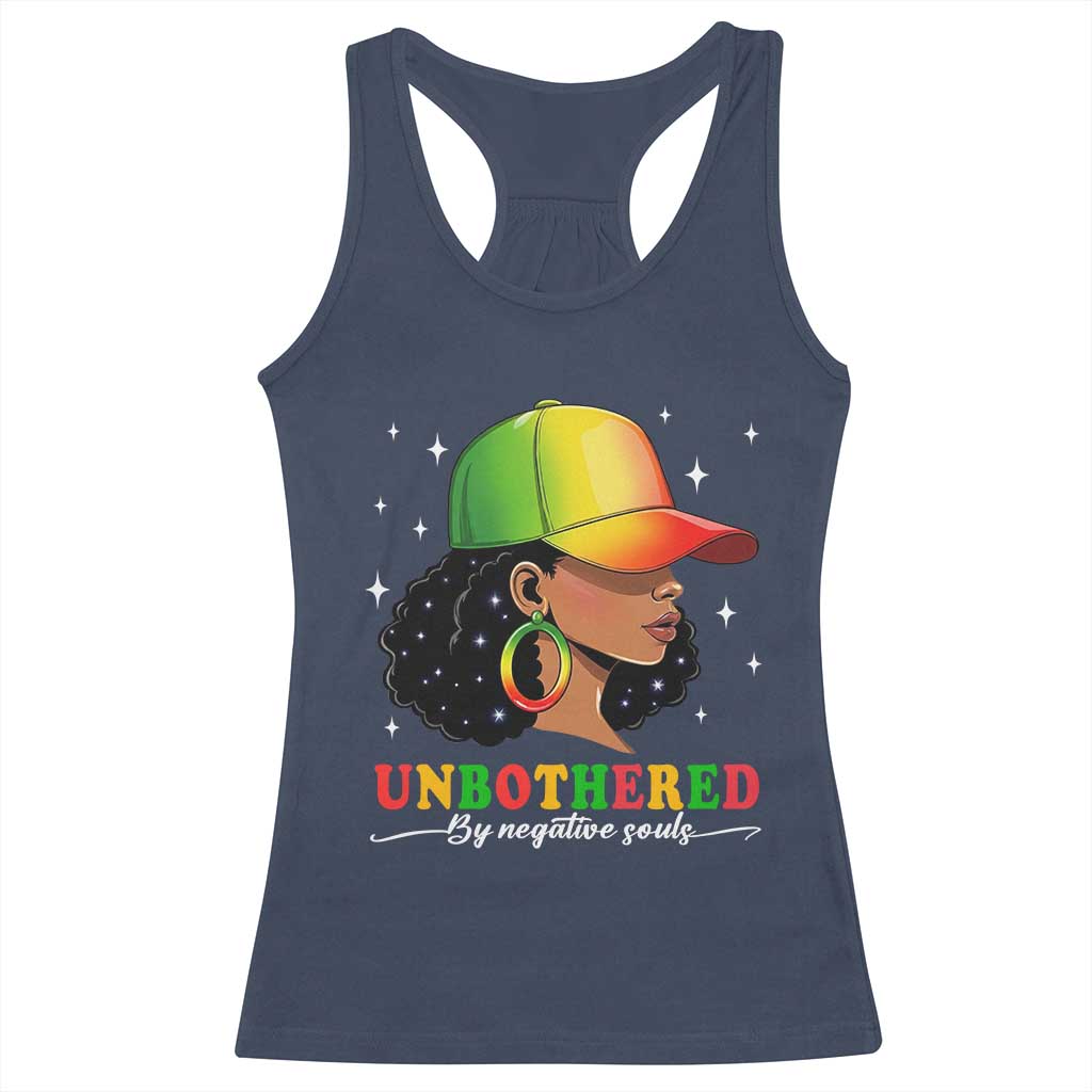 Afro African American Racerback Tank Top Unbothered By Negative Souls Black Sassy Queen