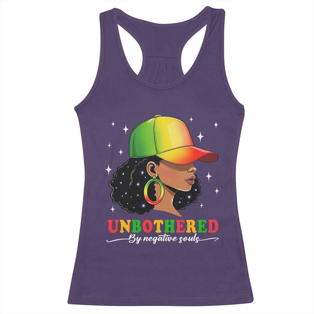 Afro African American Racerback Tank Top Unbothered By Negative Souls Black Sassy Queen