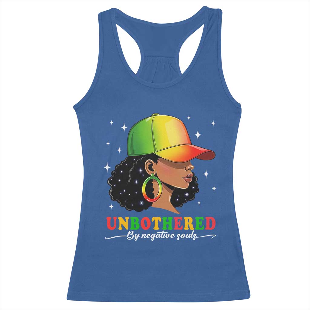 Afro African American Racerback Tank Top Unbothered By Negative Souls Black Sassy Queen