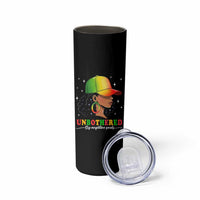 Afro African American Skinny Tumbler Unbothered By Negative Souls Black Sassy Queen