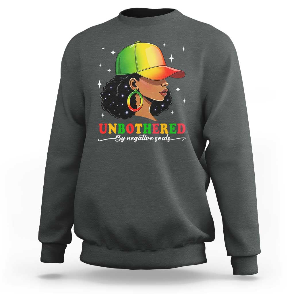 Afro African American Sweatshirt Unbothered By Negative Souls Black Sassy Queen