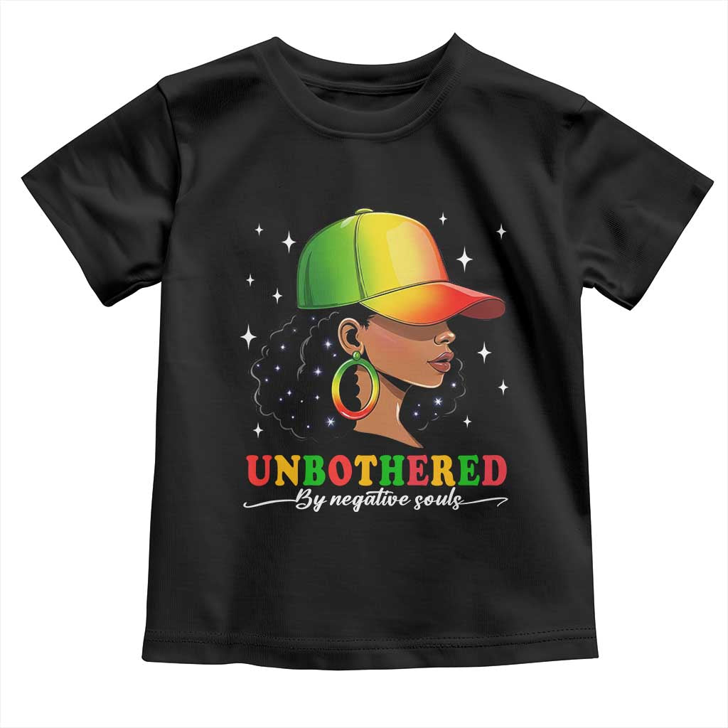 Afro African American Toddler T Shirt Unbothered By Negative Souls Black Sassy Queen