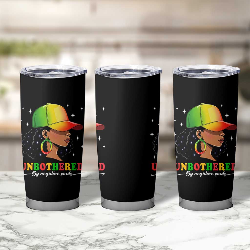 Afro African American Tumbler Cup Unbothered By Negative Souls Black Sassy Queen