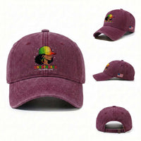 Afro African American Washed Cotton Baseball Cap Unbothered By Negative Souls Black Sassy Queen