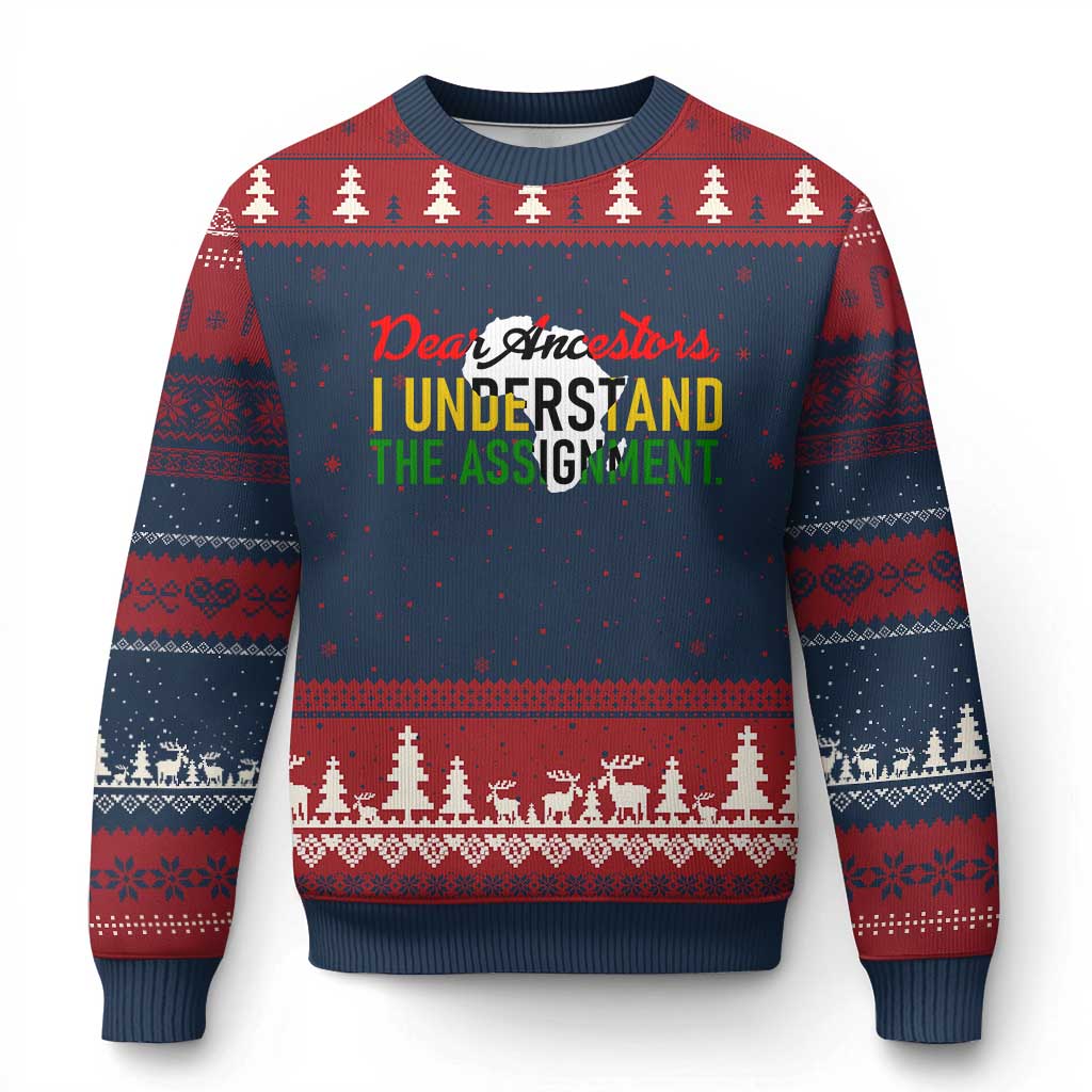 Black History Ugly Christmas Sweater Dear Ancestors I Understand The Assignment