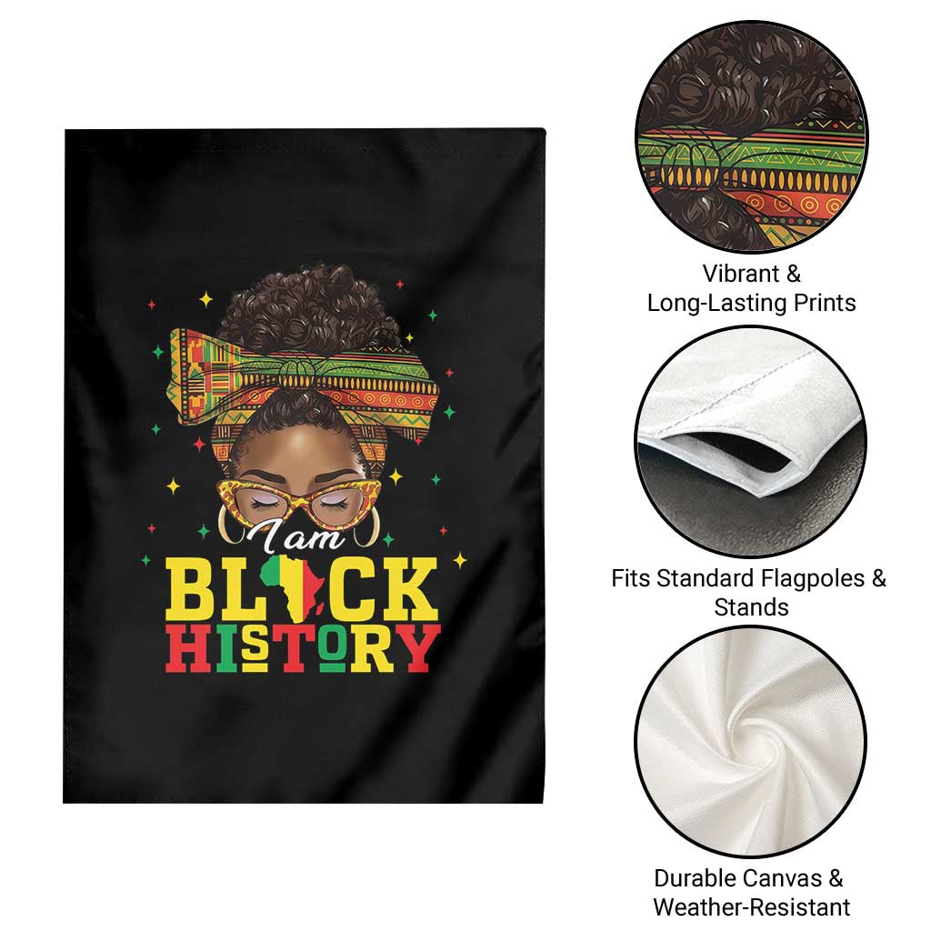 Black History Month Garden Flag Messy Pun Afro African American