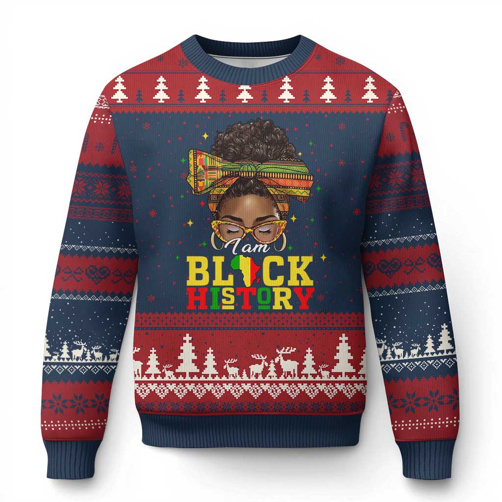 Black History Month Ugly Christmas Sweater Messy Pun Afro African American