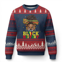 Black History Month Ugly Christmas Sweater Messy Pun Afro African American