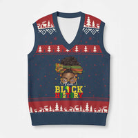 Black History Month V-Neck Knit Sweater Vest Messy Pun Afro African American