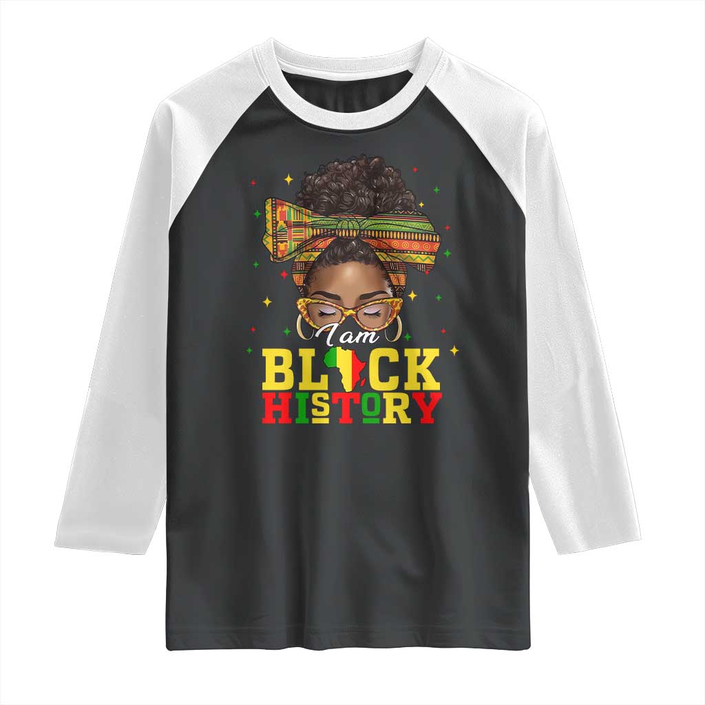 Black History Month Raglan Shirt Messy Pun Afro African American
