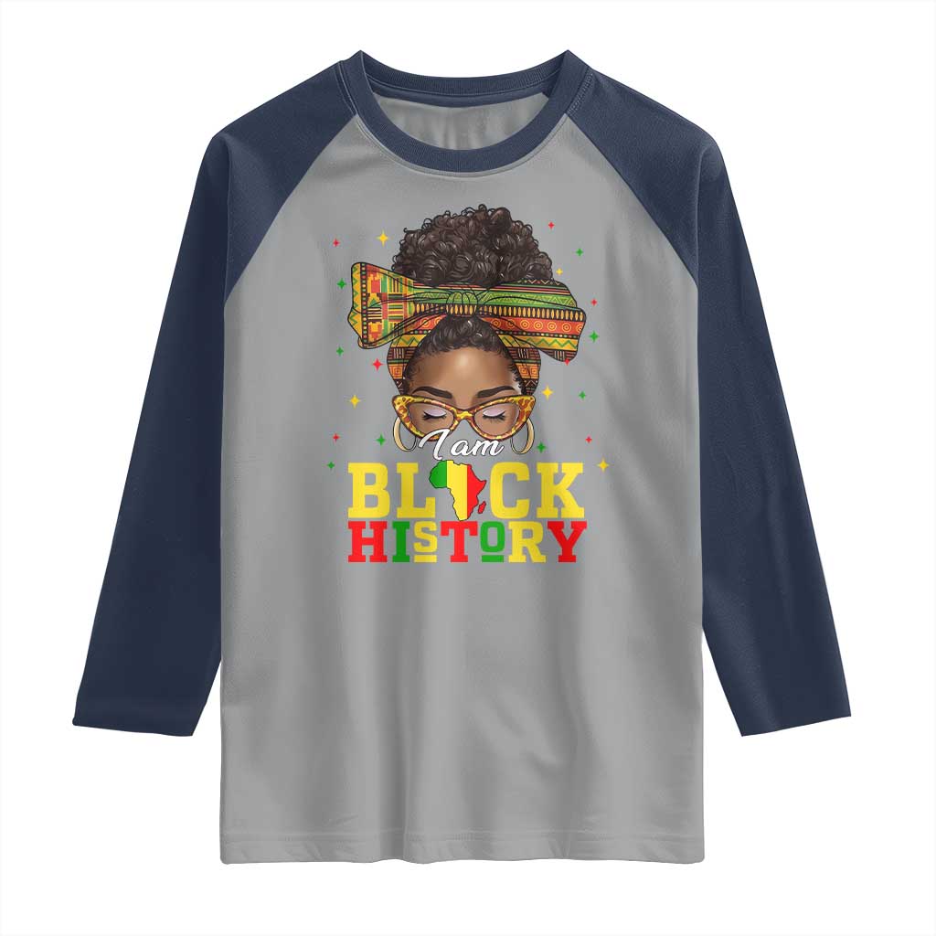 Black History Month Raglan Shirt Messy Pun Afro African American