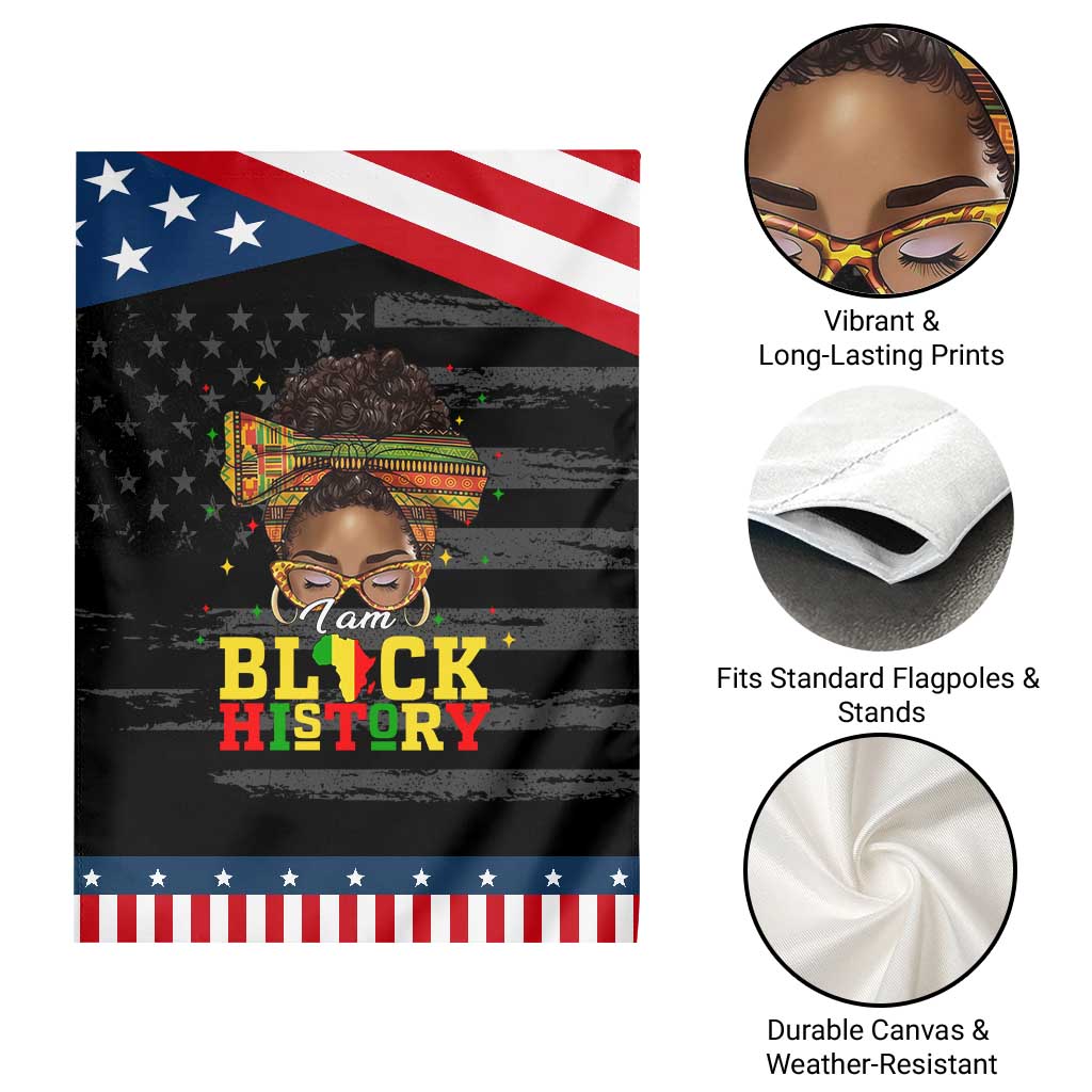Black History Month Garden Flag Messy Pun Afro African American